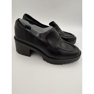 Universal Threads Maisy Loafer Shoes Chunky Heel  Black, Chunky Goth Women's 8.5